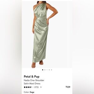 Elegant Satin Maxi Dress in Sage Green